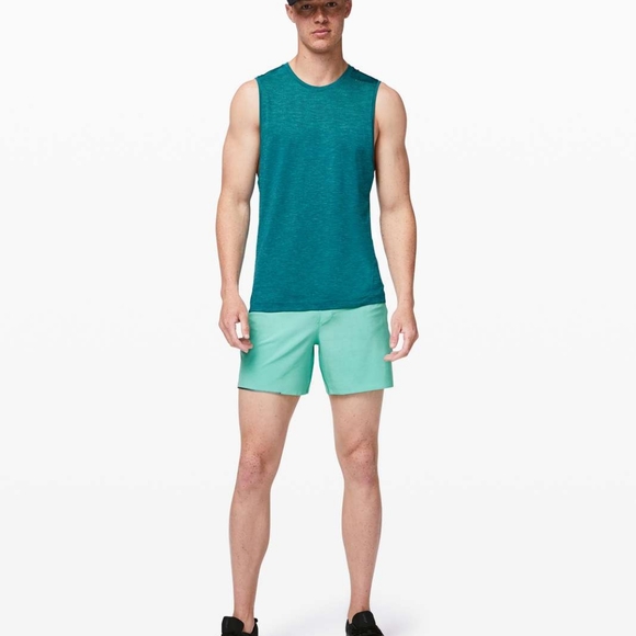 Lululemon Metal Vent Tech Muscle Tank Tropix Green / Shark Teal - Picture 2 of 10